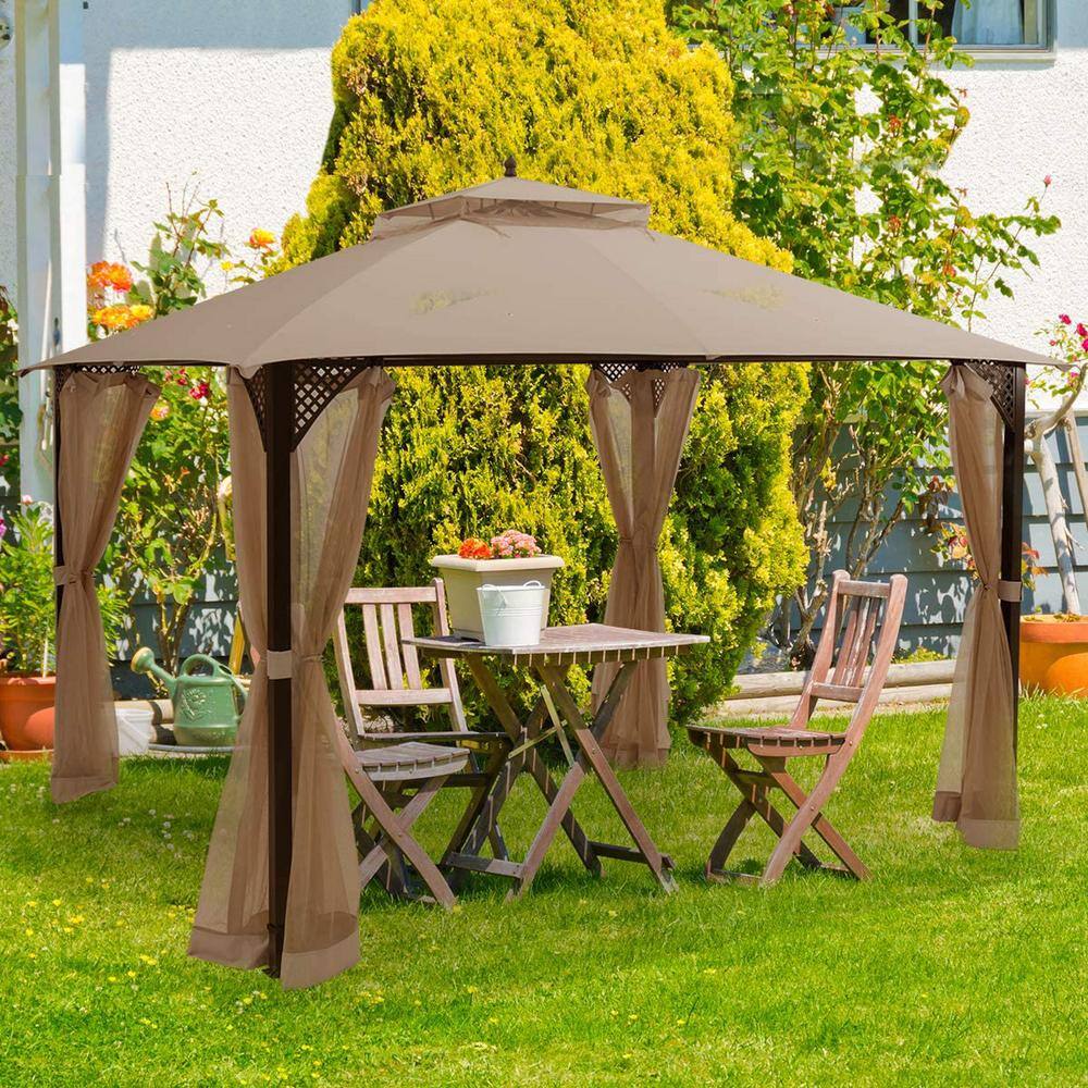 Alpulon 12 ft. x 10 ft. Brown Patio Portable Canopy