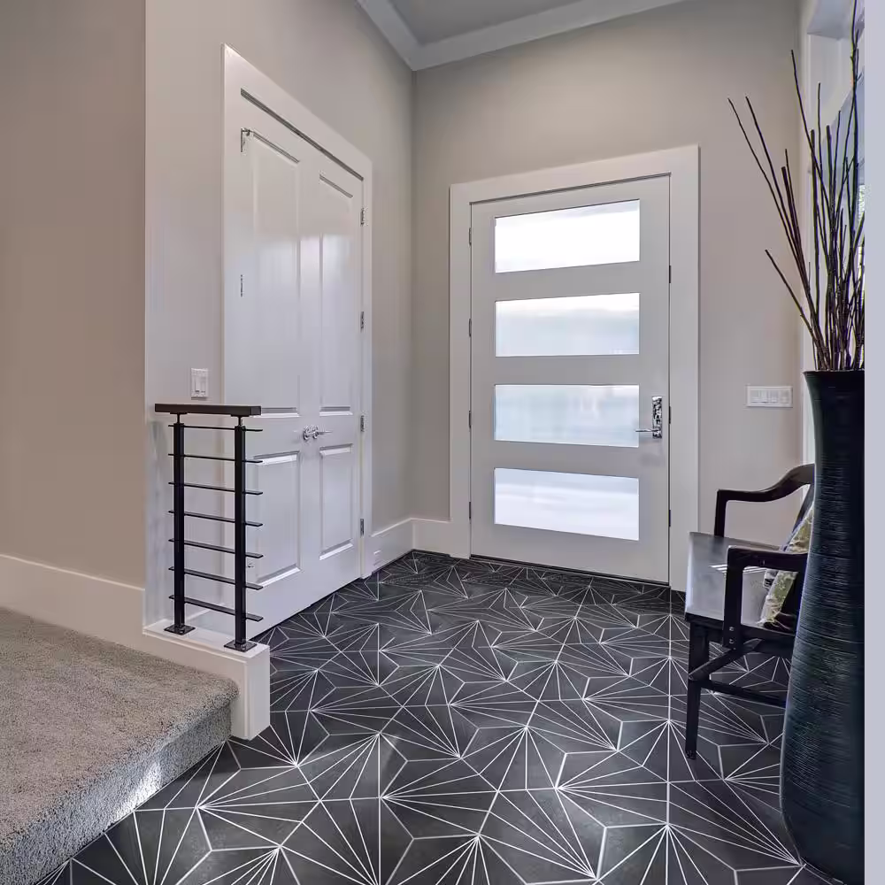 Merola Tile Aster Hex Nero 8-5/8 in. x 9-7/8 in. Porcelain Floor and Wall Tile (11.5 sq. ft./Case)