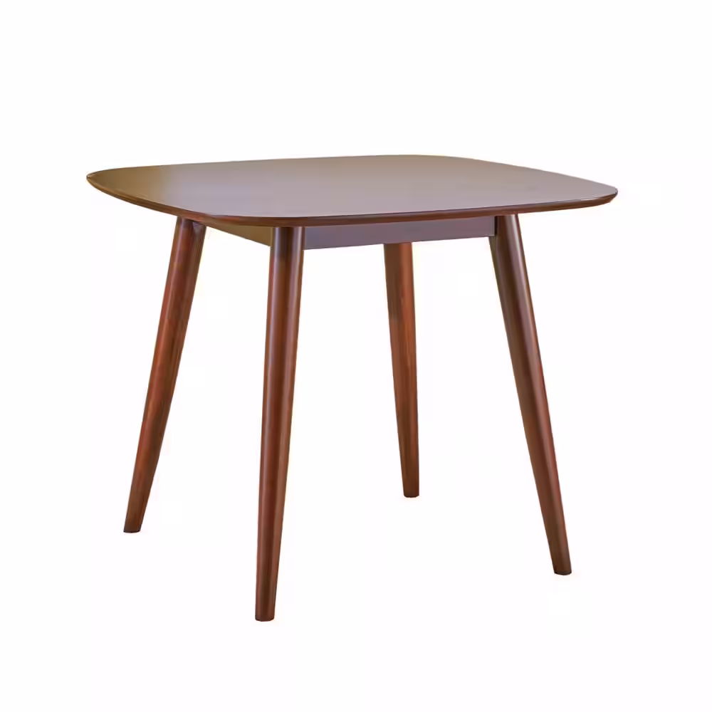 Noble House Wynonna Mid-Century Modern Square Walnut Faux Wood Dining Table