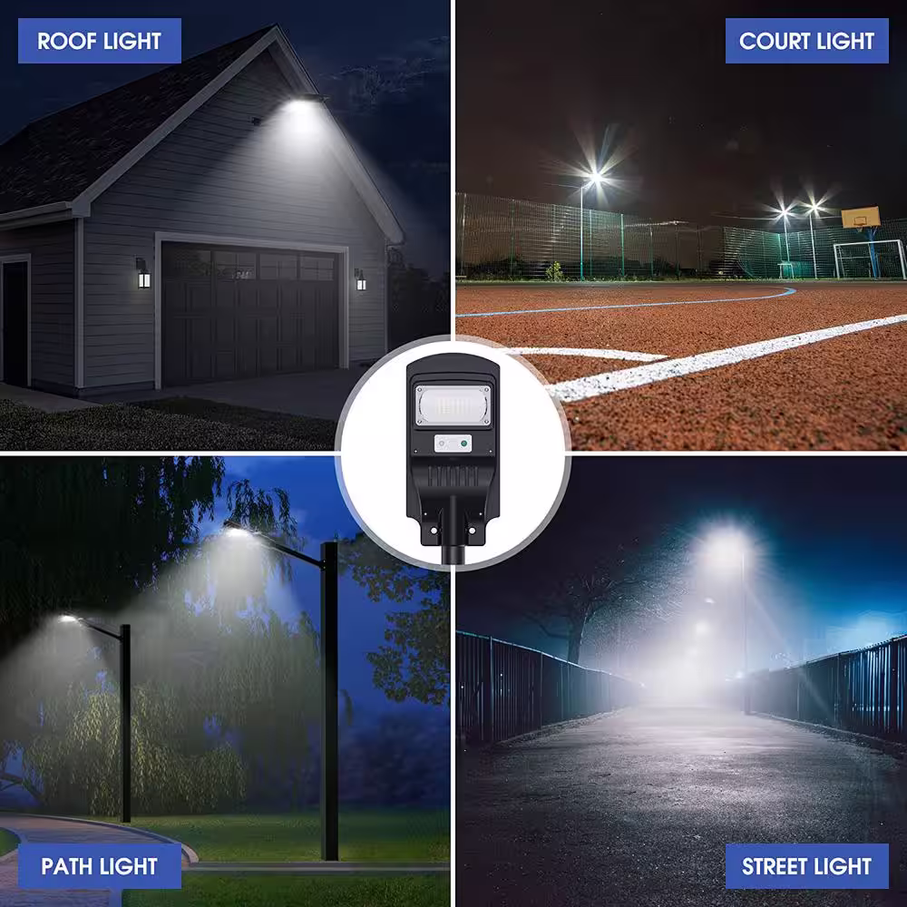YANSUN 200 -Watt Equivalent Integrated LED Black Waterproof Motion Sensor Dusk to Dawn Area Light 6500K (2-Pack)