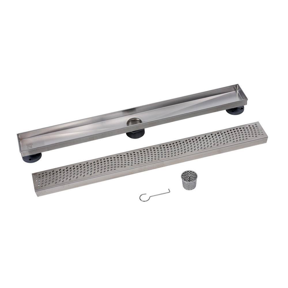Oatey Designline 28 in. Stainless Steel Linear Shower Drain with Wave Pattern Drain Cover