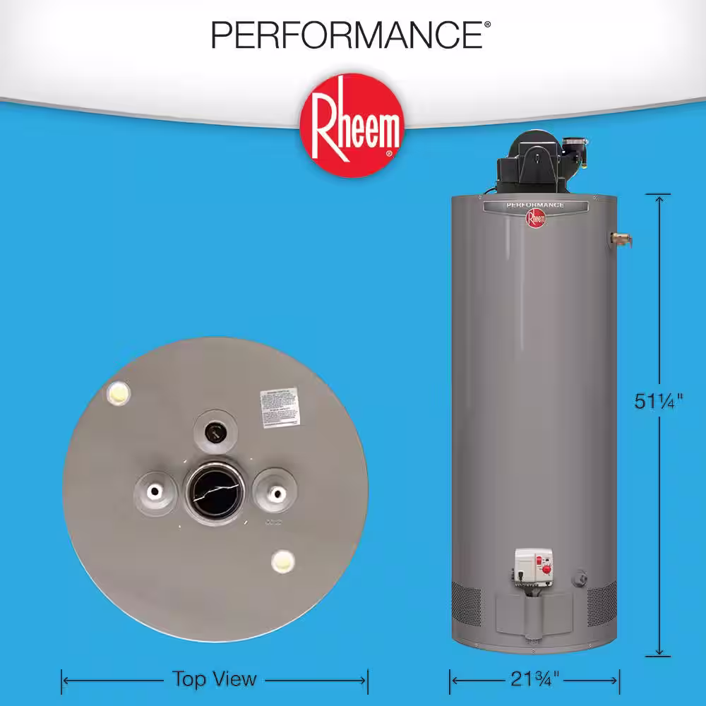 Rheem Performance 40 Gal. Short 6-Year Warranty 36,000 BTU Natural Gas Power Vent Tank Water Heater
