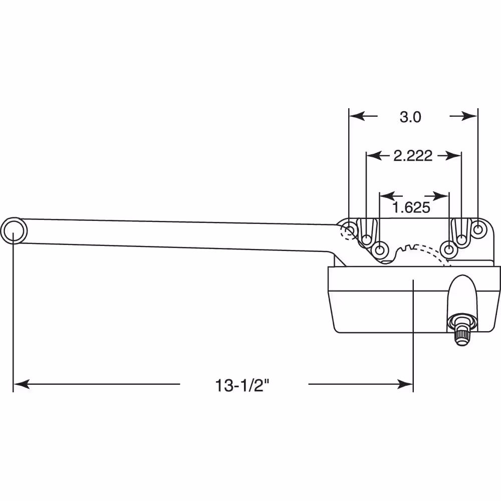 Prime-Line Truth Hardware, 13-1/2 in., Diecast, Bronze, Left Hand Wood or Vinyl Casement Operator
