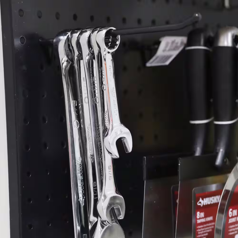 Everbilt 10 in. Single Peg Hook in Powder Coated Black Steel (Fits 1/4 in. Pegboards)