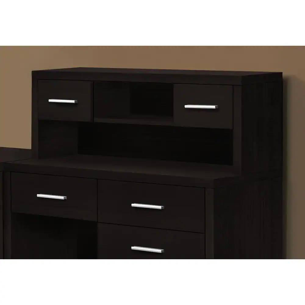 Monarch 47 in. L-Shaped Cappuccino 8 Drawer Computer Desk