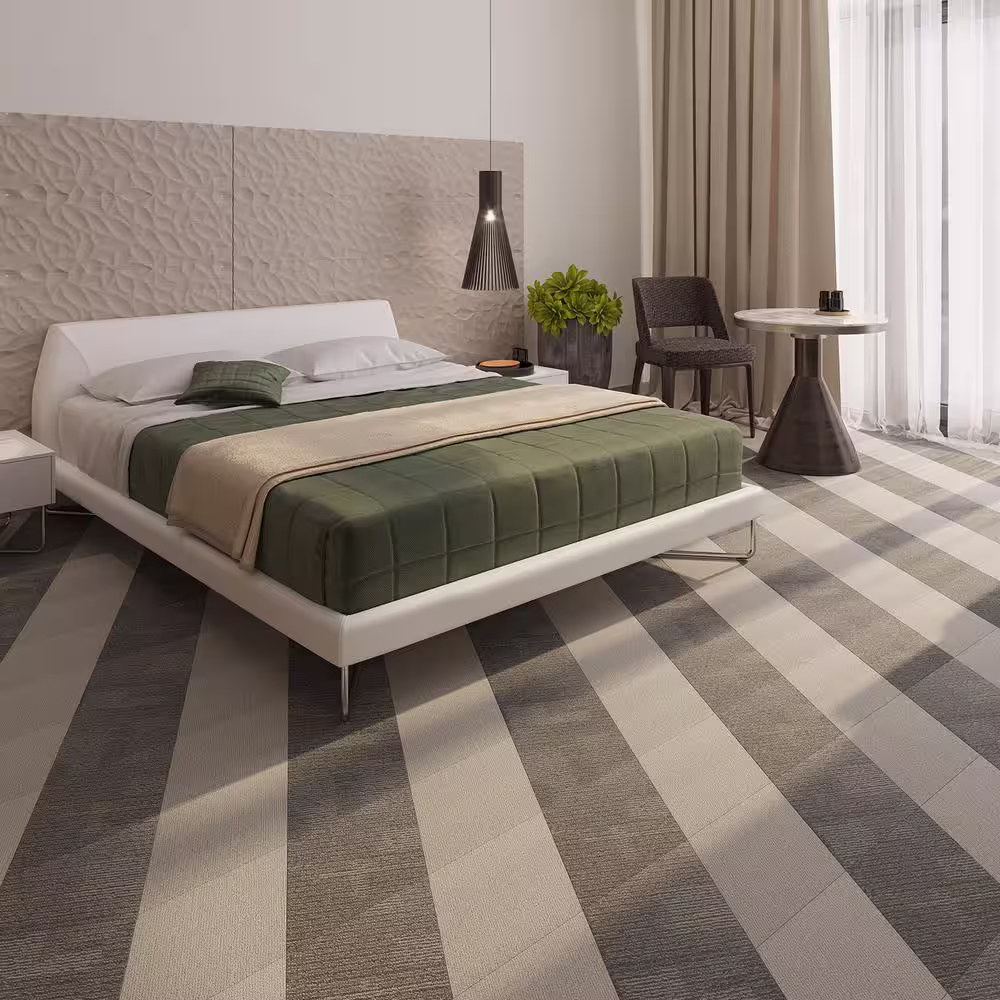 Lucida Surfaces MosaiCore Cityscape Braid 28 MIL x 12 in. W x 17 in. L Glue Down Waterproof Vinyl Tile Flooring (15.2 sqft/case)