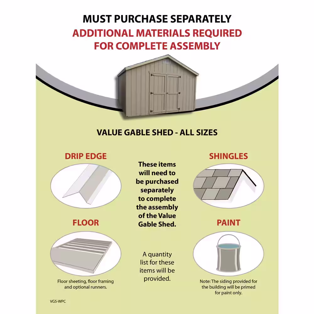 LITTLE COTTAGE CO. Value Gable 10 ft. x 20 ft. Wood Shed Precut Kit