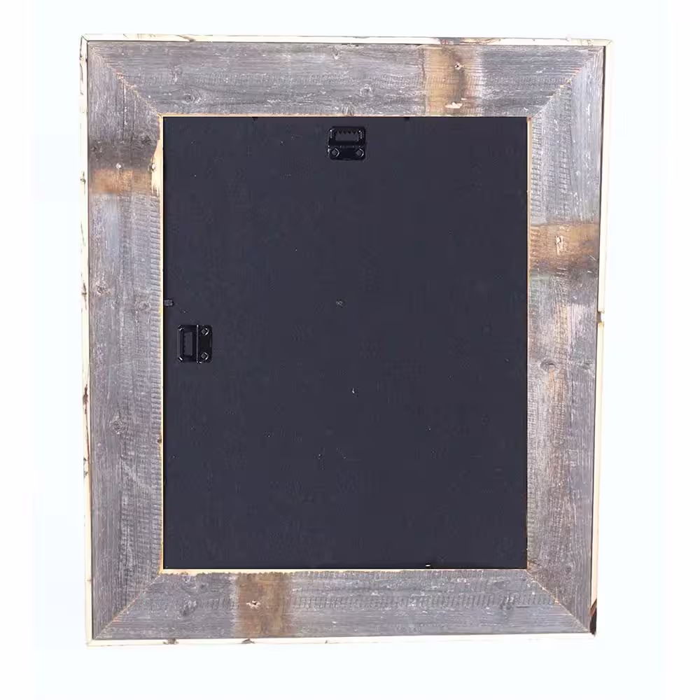 None Rustic Farmhouse Artisan 12 in. x 12 in. Smoky Black Reclaimed Picture Frame