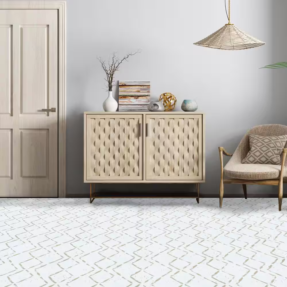 ACHIM Retro 12 in. W x 12 in. L Diamond Tan Water Resistant Peel and Stick Vinyl Tile Flooring (20 sq. ft./case)
