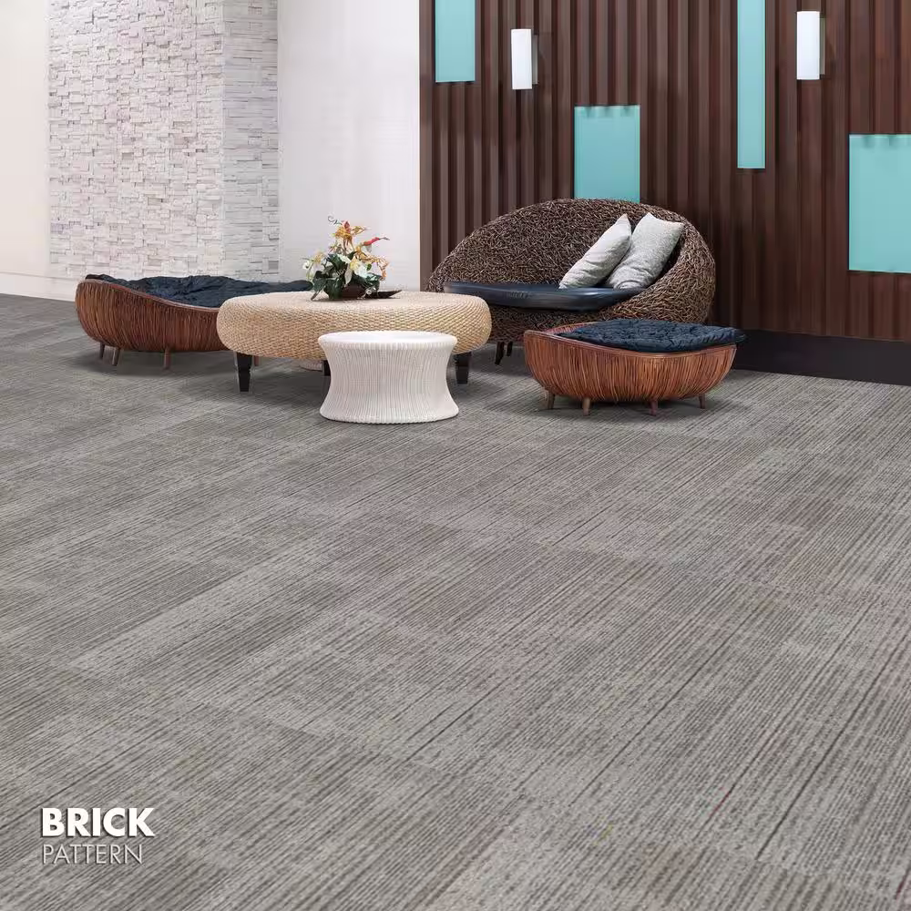 KRAUS Environment Arctic Residential/Commercial 39.4 in. x 13.1 in. Glue-Down Carpet Tile (16 Tiles/Case) (57.33 sq. ft.)