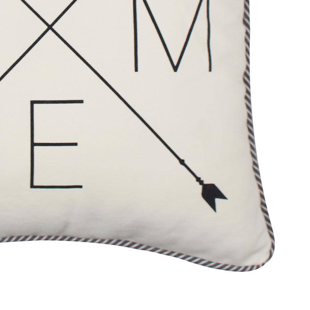 None Rochelle Stripe - White, Navy HOME Crossed Arrows 16 in. x 16 in. Throw Pillow