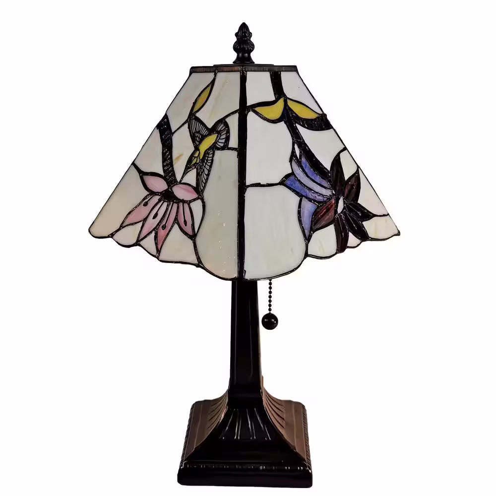Amora Lighting 15 in. Tiffany Style Mission Table Lamp