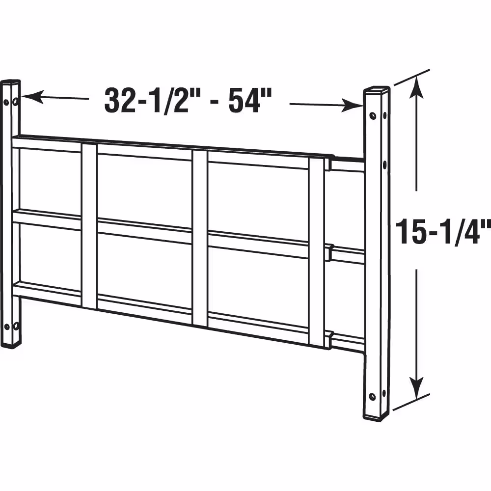 Segal 31 in. to 54 in. W x 16 in. H Carbon Steel Fixed 3-Bar Window Guard, Black