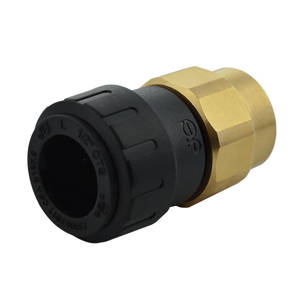 SharkBite 1/2 in. CTS x 1/2 in. NPS Brass ProLock Push-to-Connect Female Connector (10-Pack)