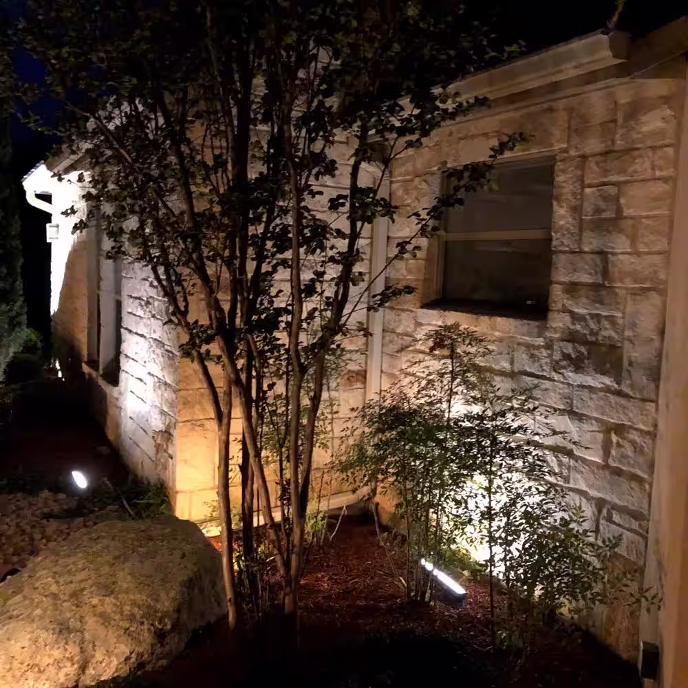 Hampton Bay Black Integrated LED Outdoor Solar Wall Wash Spot Light