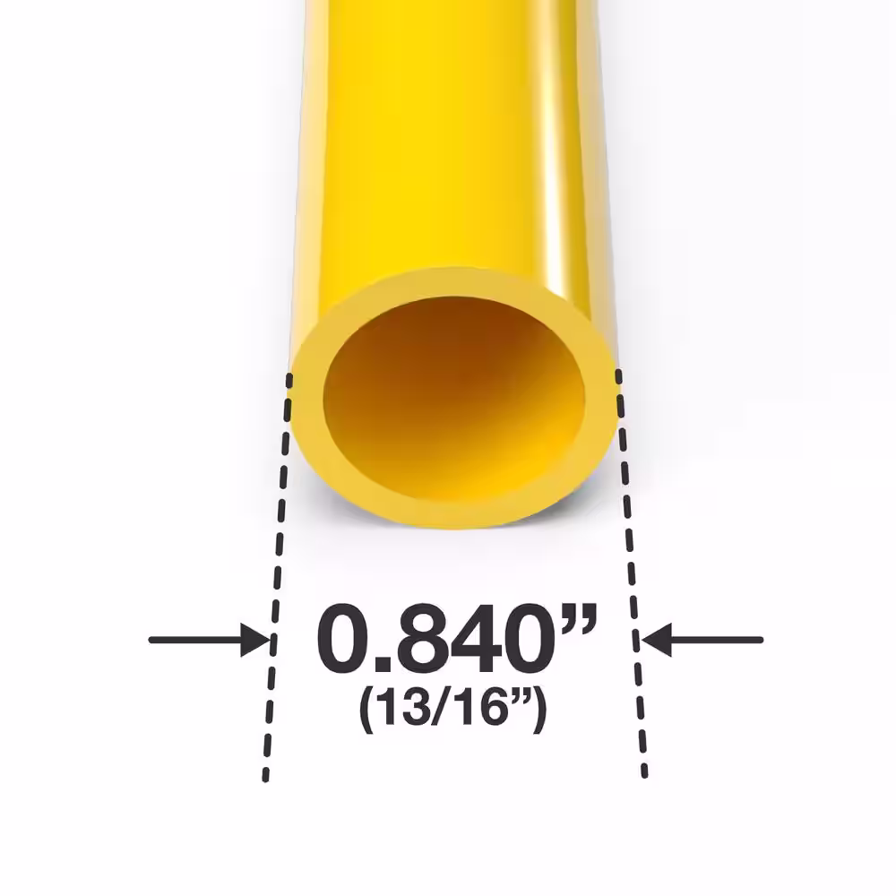 Formufit 1/2 in. x 5 ft. Furniture Grade Schedule 40 PVC Pipe in Yellow (2-Pack)