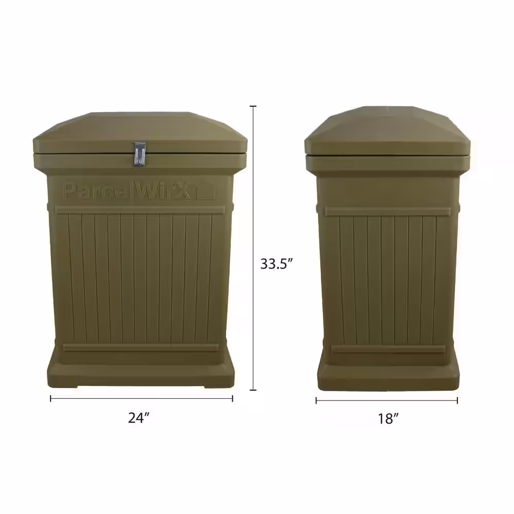 RTS Home Accents ParcelWirx Oak Vertical Lockable with Smart Lock Package Delivery Box