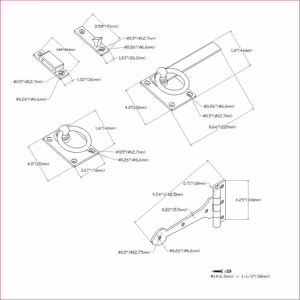 Everbilt 10 in. Matte Black Ring Latch Gate Set with 8 in. Tee Hinge