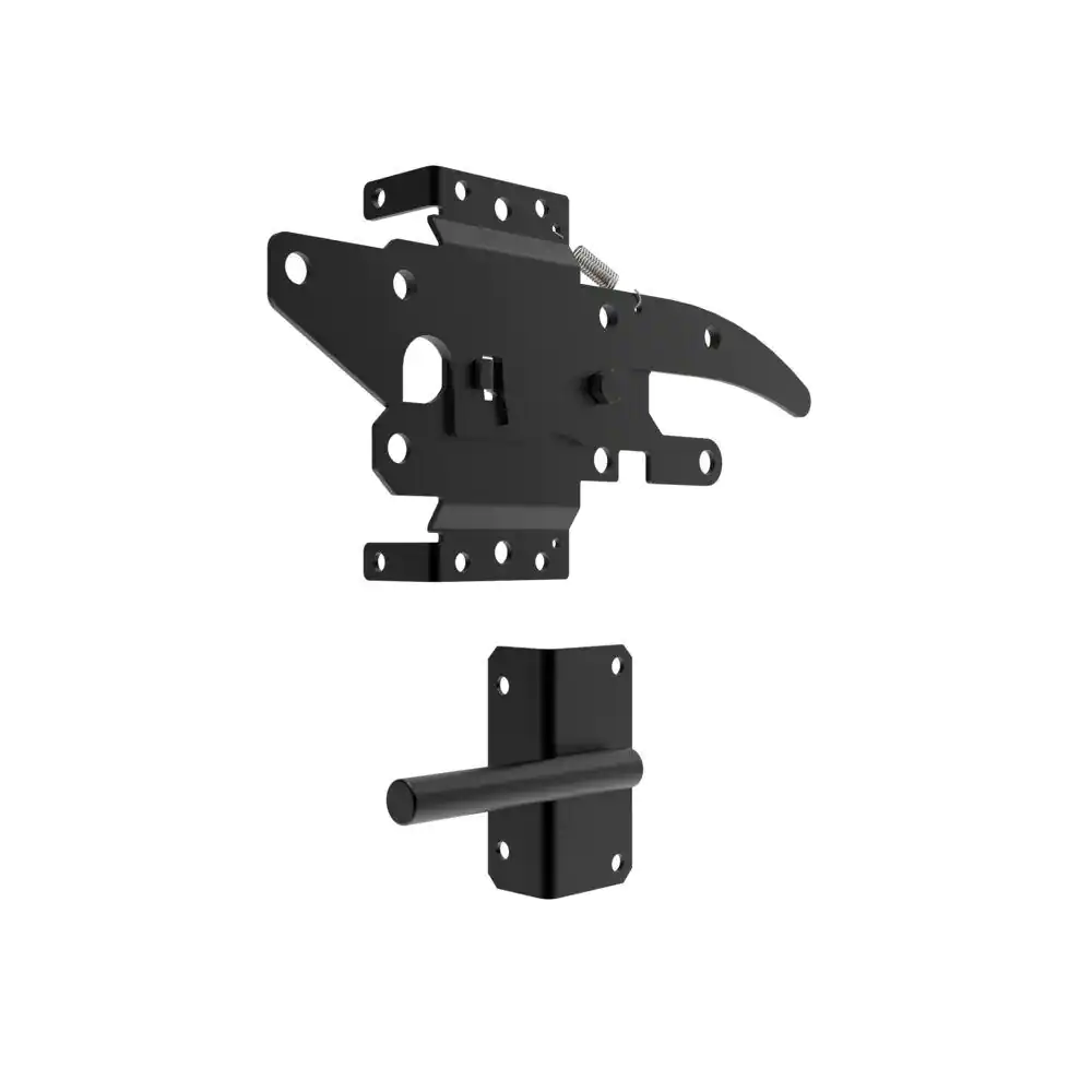 Barrette Outdoor Living 10.75 in. x 5.5 in. Black Stainless Steel Standard 2-sided Post Latch