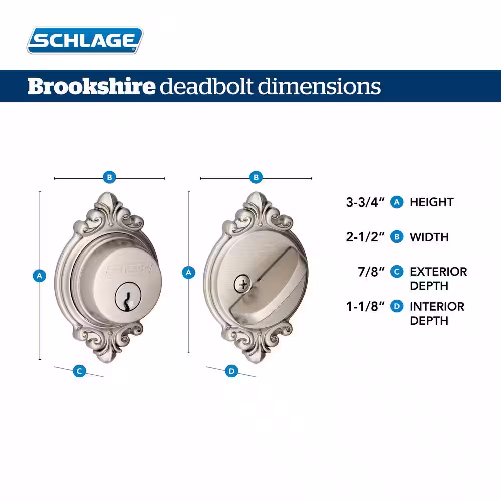 Schlage B60 Series Brookshire Aged Bronze Single Cylinder Deadbolt Certified Highest for Security and Durability