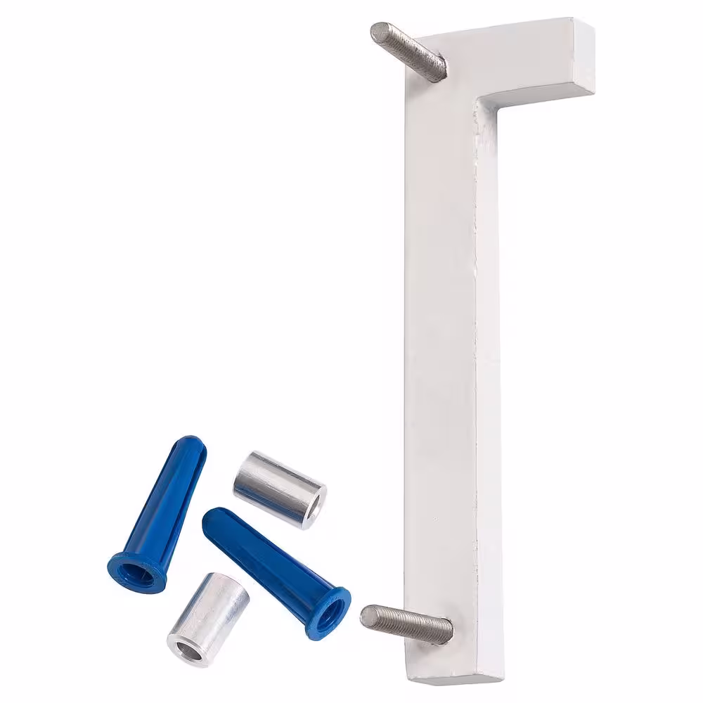 Montague Metal Products 4 in. White Aluminum Floating or Flat Modern House Number 1