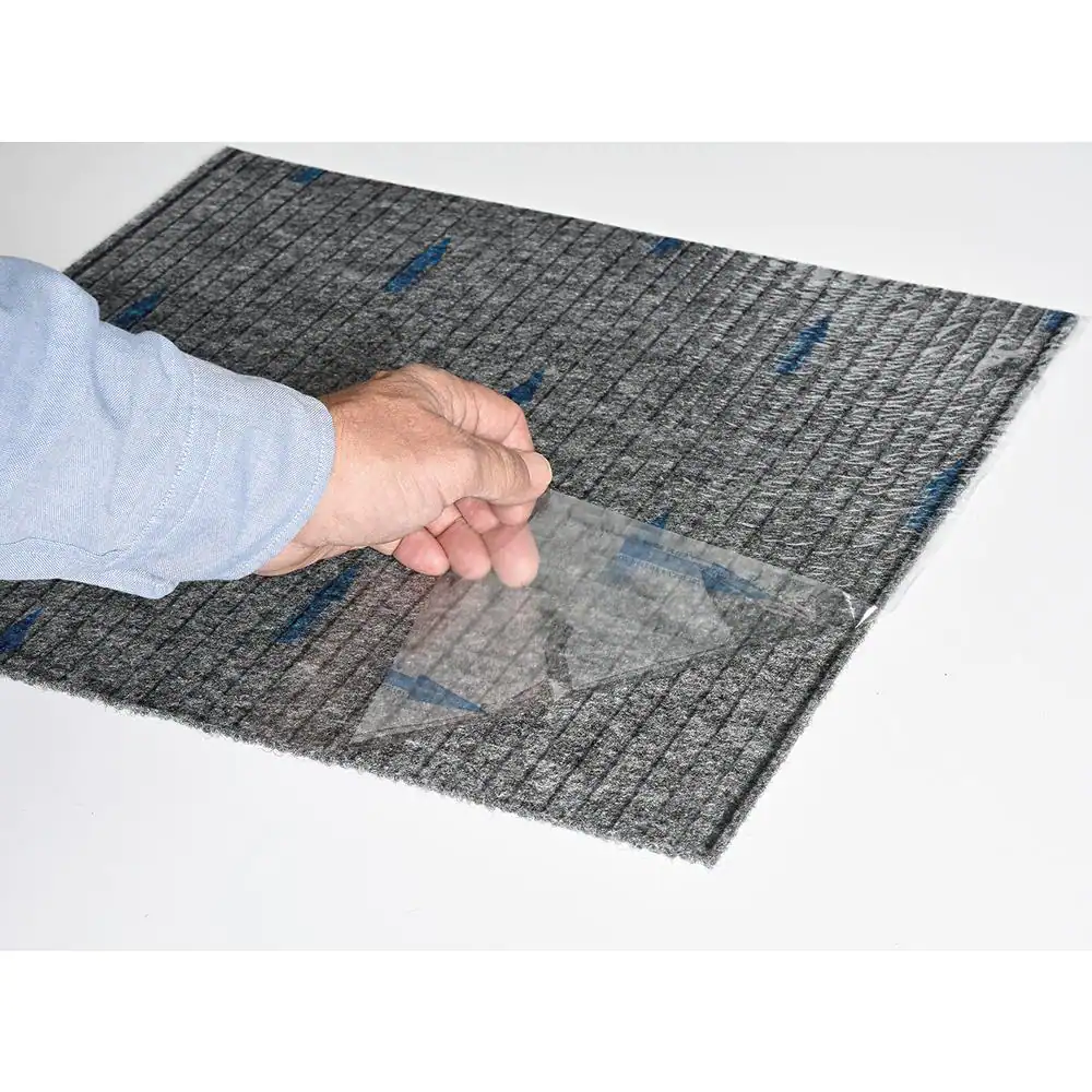 Foss Design Smart Gunmetal Rib 18 in. x 18 in. Residential Peel and Stick Carpet Tile (10 Tiles/Case)