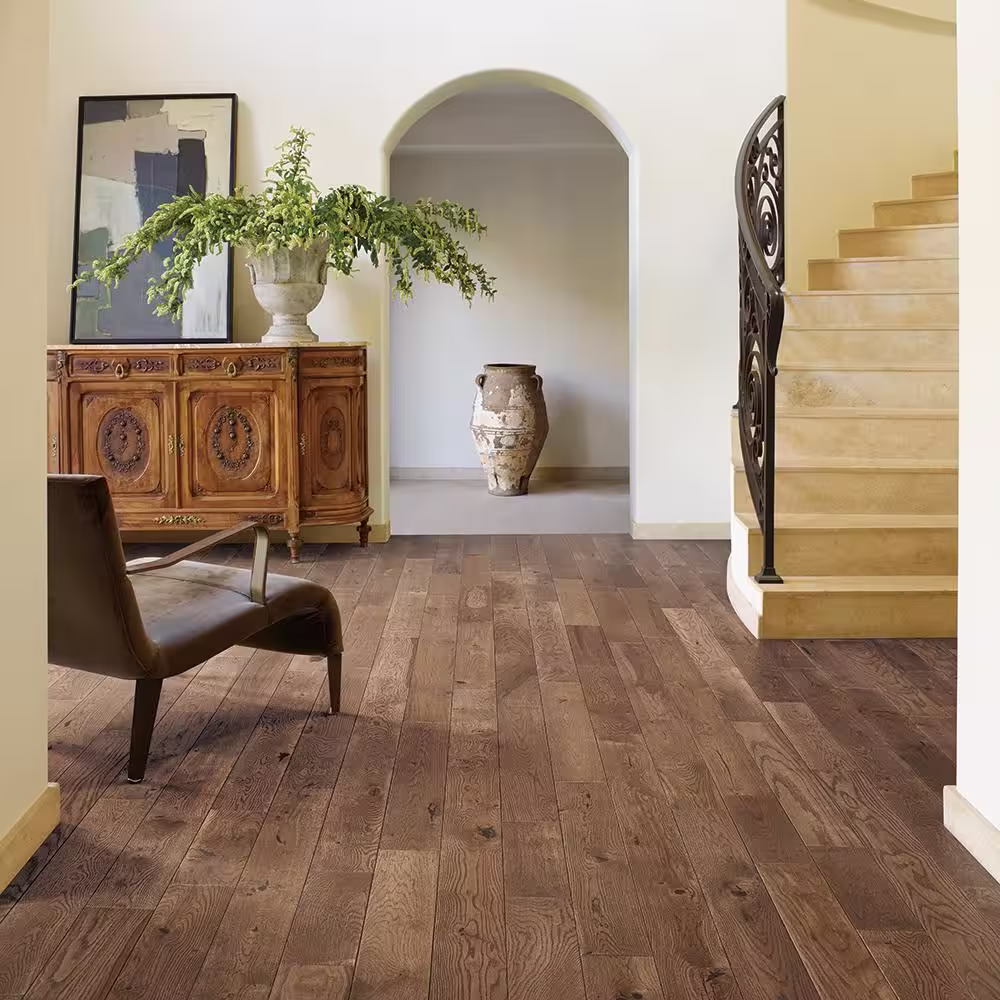 Malibu Wide Plank Ocean City French Oak 3/4 in. T x 5 in. W Wire Brushed Solid Hardwood Flooring (904 sq. ft./pallet)