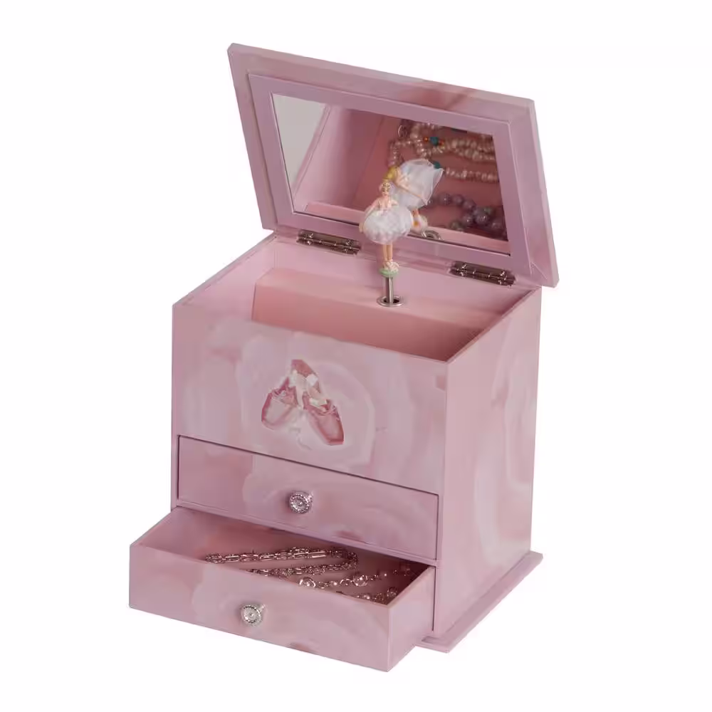 Mele & Co Casey Girl's Pink Fashion Paper Musical Ballerina Jewelry Box