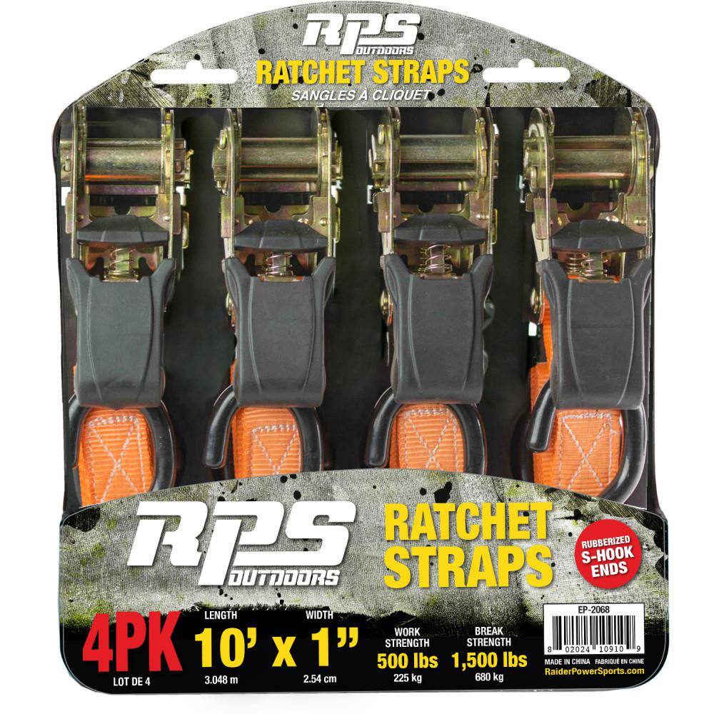 RPS Outdoors 1 in. x 10 ft. Ratchet Strap (4-Pack)
