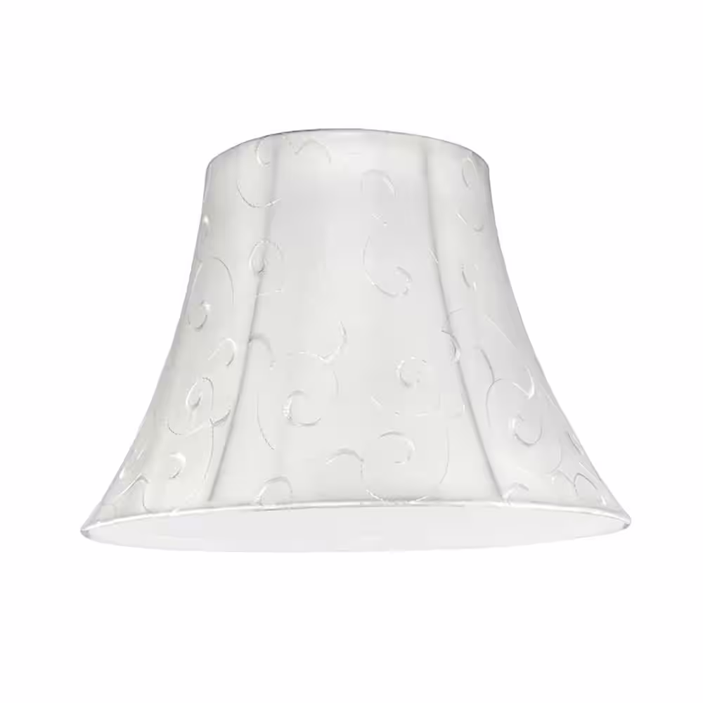 Aspen Creative Corporation 13 in. x 9.5 in. Beige and Embroidered Design Bell Lamp Shade