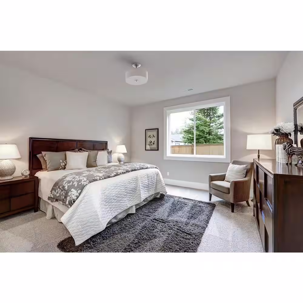 Progress Lighting Inspire Collection 13 in. Brushed Nickel LED Bedroom Semi-Flush Ceiling Mount with White Linen Shade