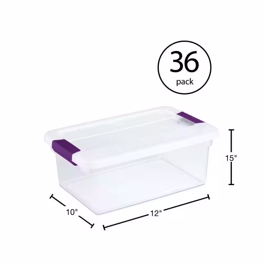 Sterilite 15 Qt. ClearView Latch Box Plastic Storage Container (36-Pack)