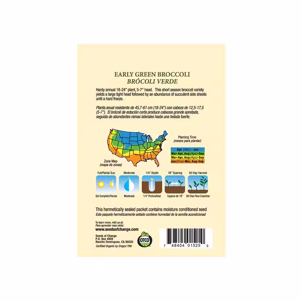 Seeds of Change Early Green Broccoli Seed