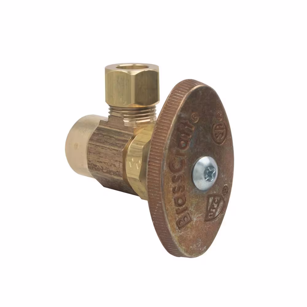 BrassCraft 1/2 in. Sweat Inlet x 3/8 in. Compression Outlet Rough Brass Multi-Turn Angle Valve