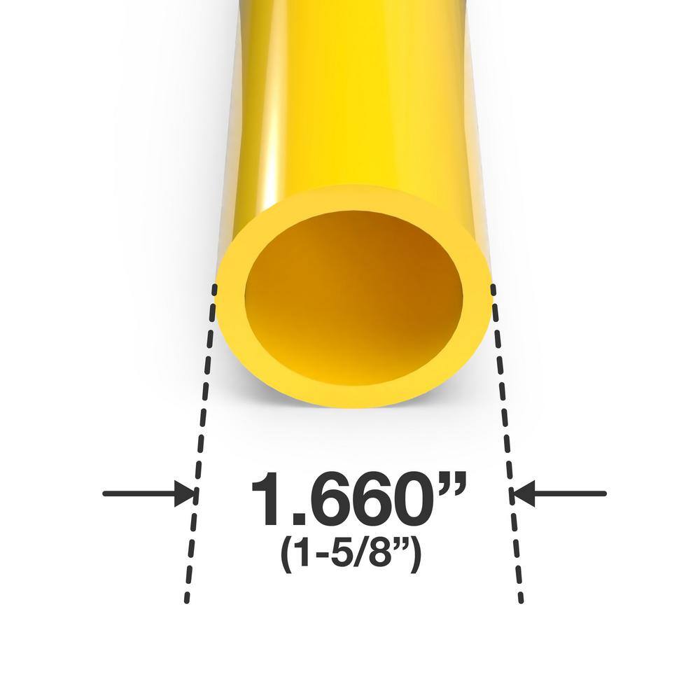 Formufit 1-1/4 in. x 5 ft. Yellow Furniture Grade Schedule 40 PVC Pipe (2-Pack)