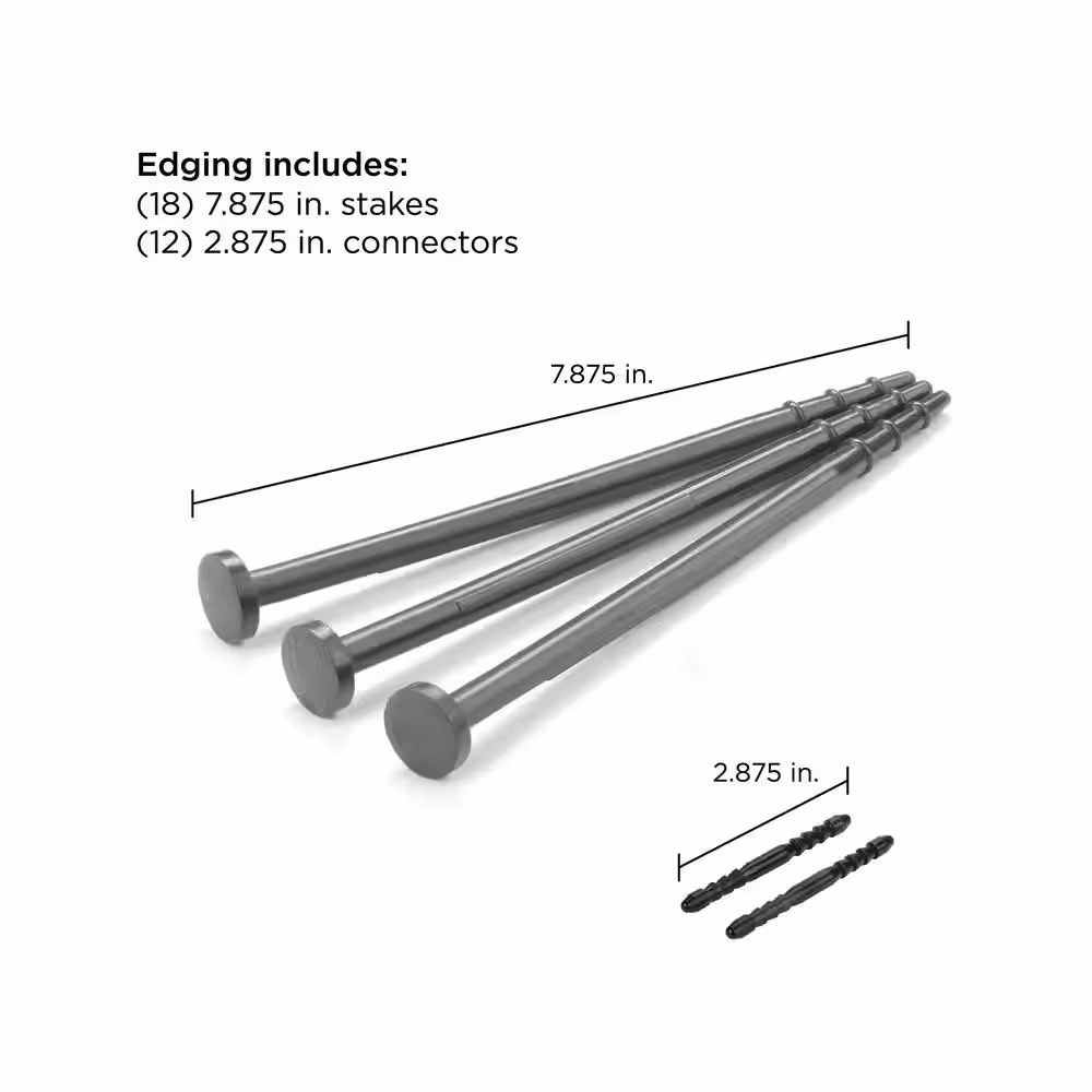 Vigoro 4 ft. Gray No-Dig Rubber Landscape Edging (6-Pack)