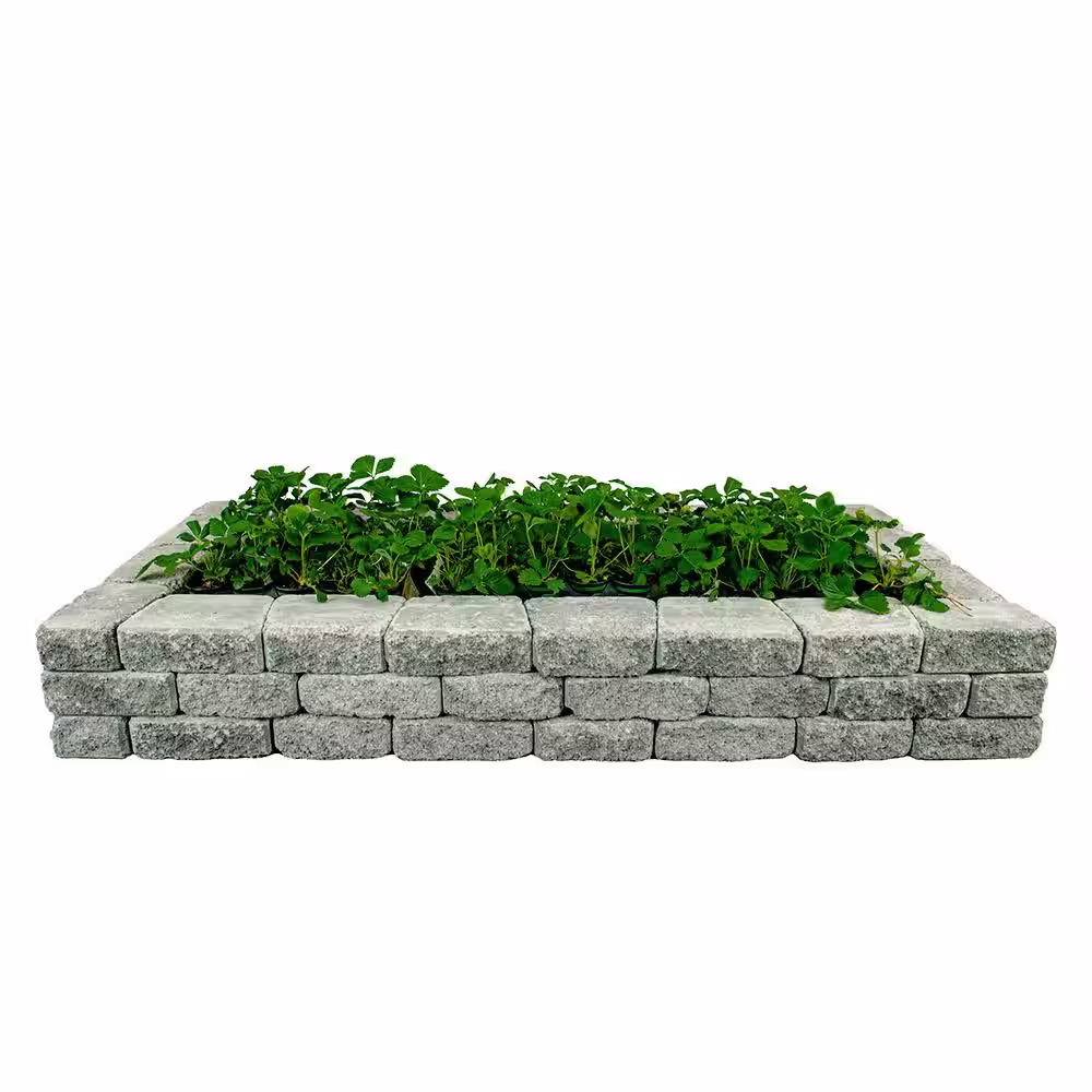 Mutual Materials StackStone 83 in. x 39 in. x 12 in. Cascade Blend Concrete Raised Garden Bed