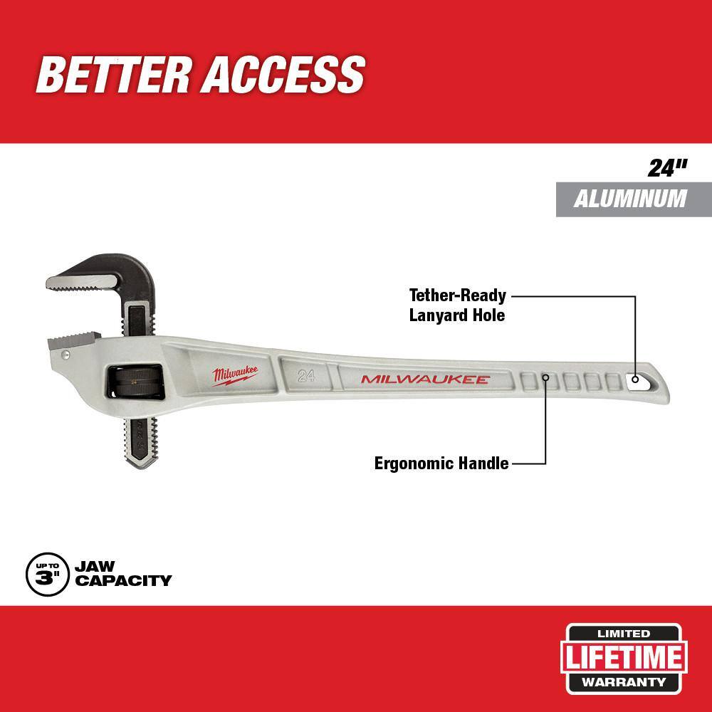 Milwaukee 24 in. Aluminum Offset Pipe Wrench