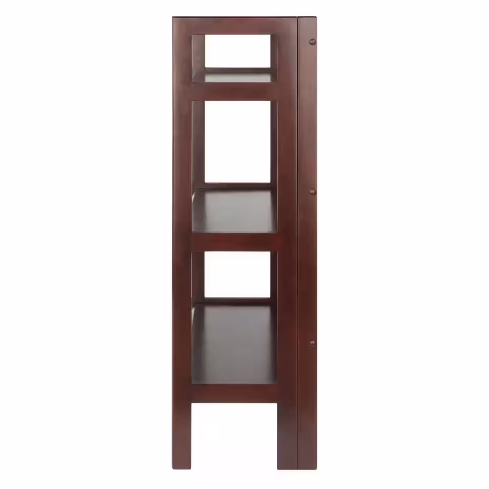 WINSOME WOOD Terry 3-Tier 38 in. H Foldable Walnut Bookshelf