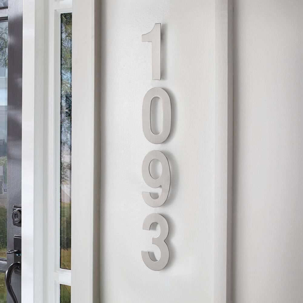 Everbilt 6 in. Silver Stainless Steel Floating House Number 9