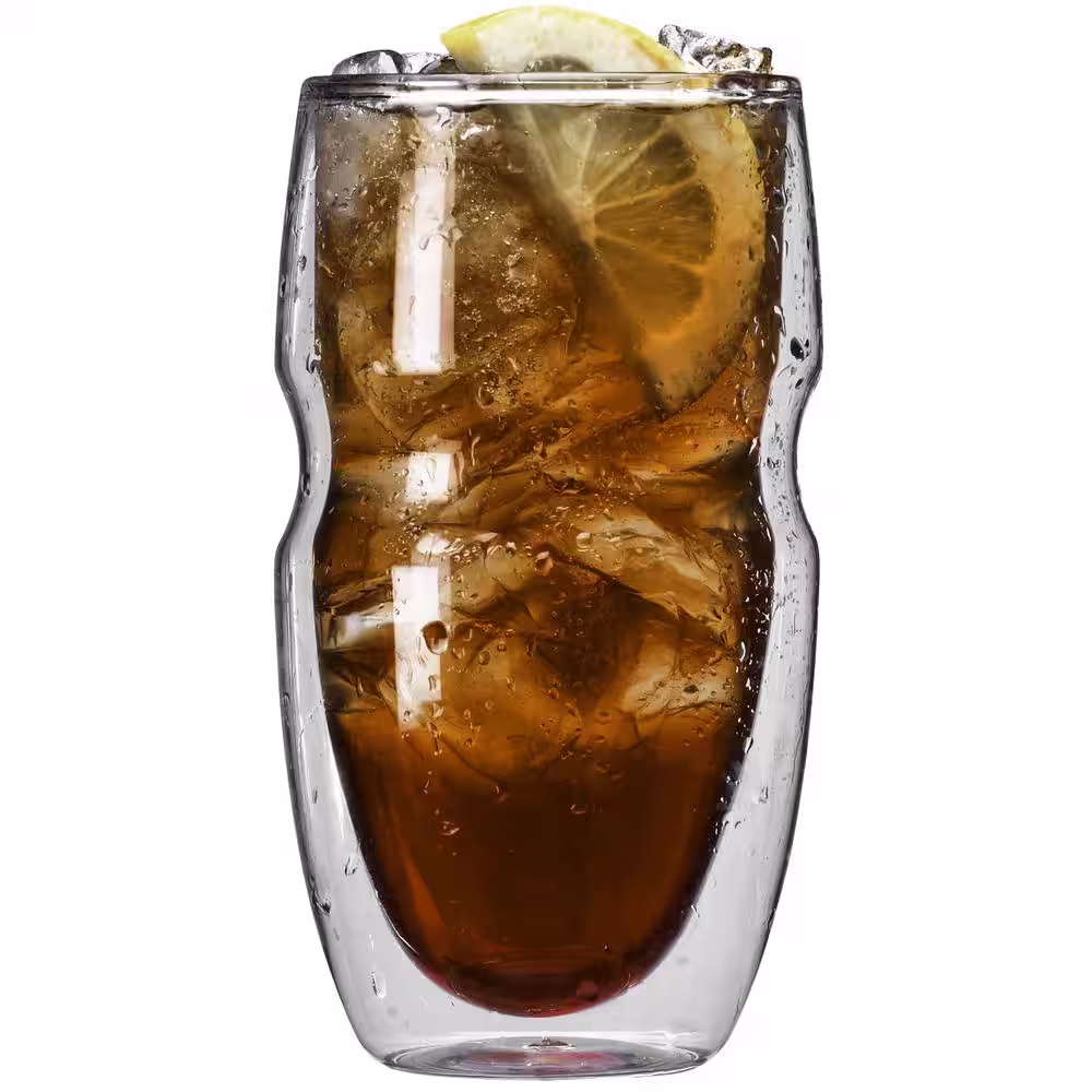 Ozeri Serafino Double Wall 16 oz. Iced Tea and Coffee Insulated Drinking Glasses (Set of 2)