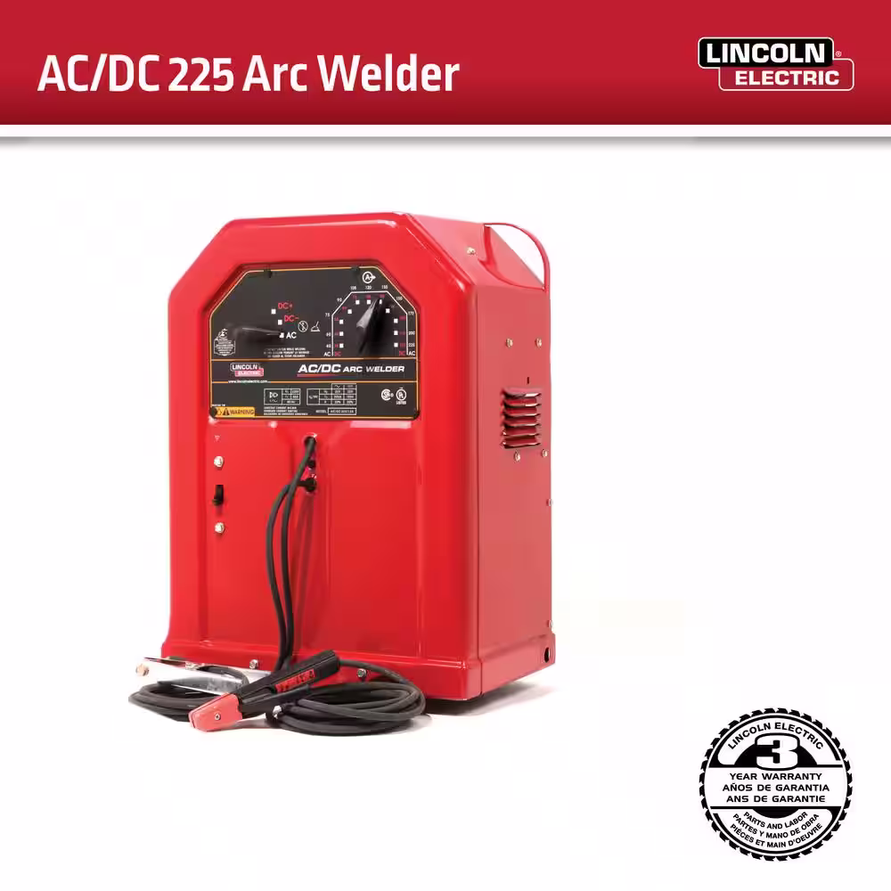 Lincoln Electric 225 Amp AC and 125 Amp DC Arc/Stick Welder AC/DC 225/125, Single Phase, 230V
