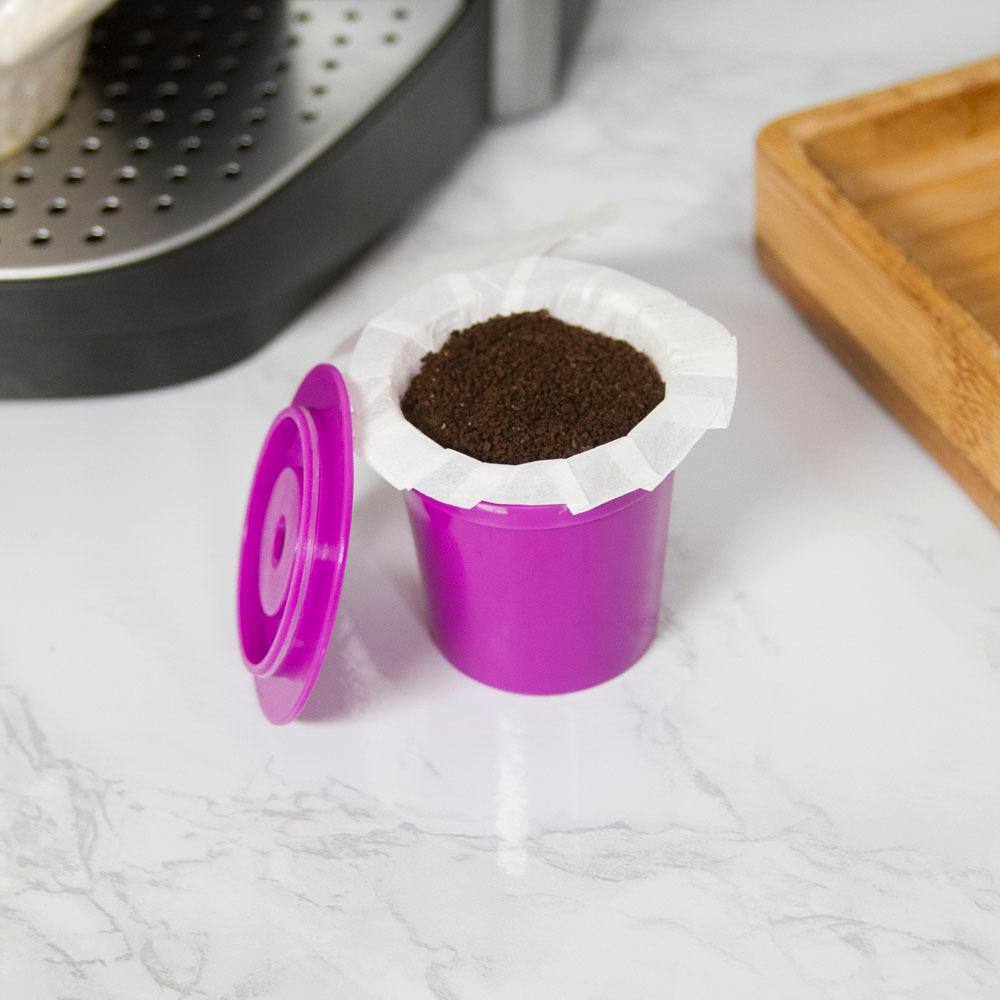 PERFECT POD EZ-Cup 2.0 Filters 300ct Disposable Paper Coffee Filters with Patented Lid for Single-Serve Reusable Coffee Pod Capsules
