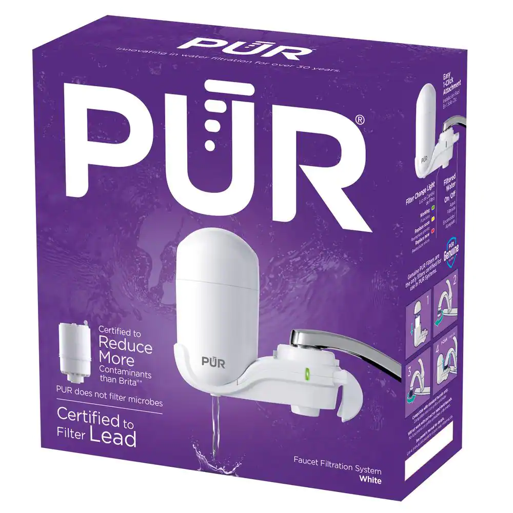 PUR Faucet Mount Filtration System, White