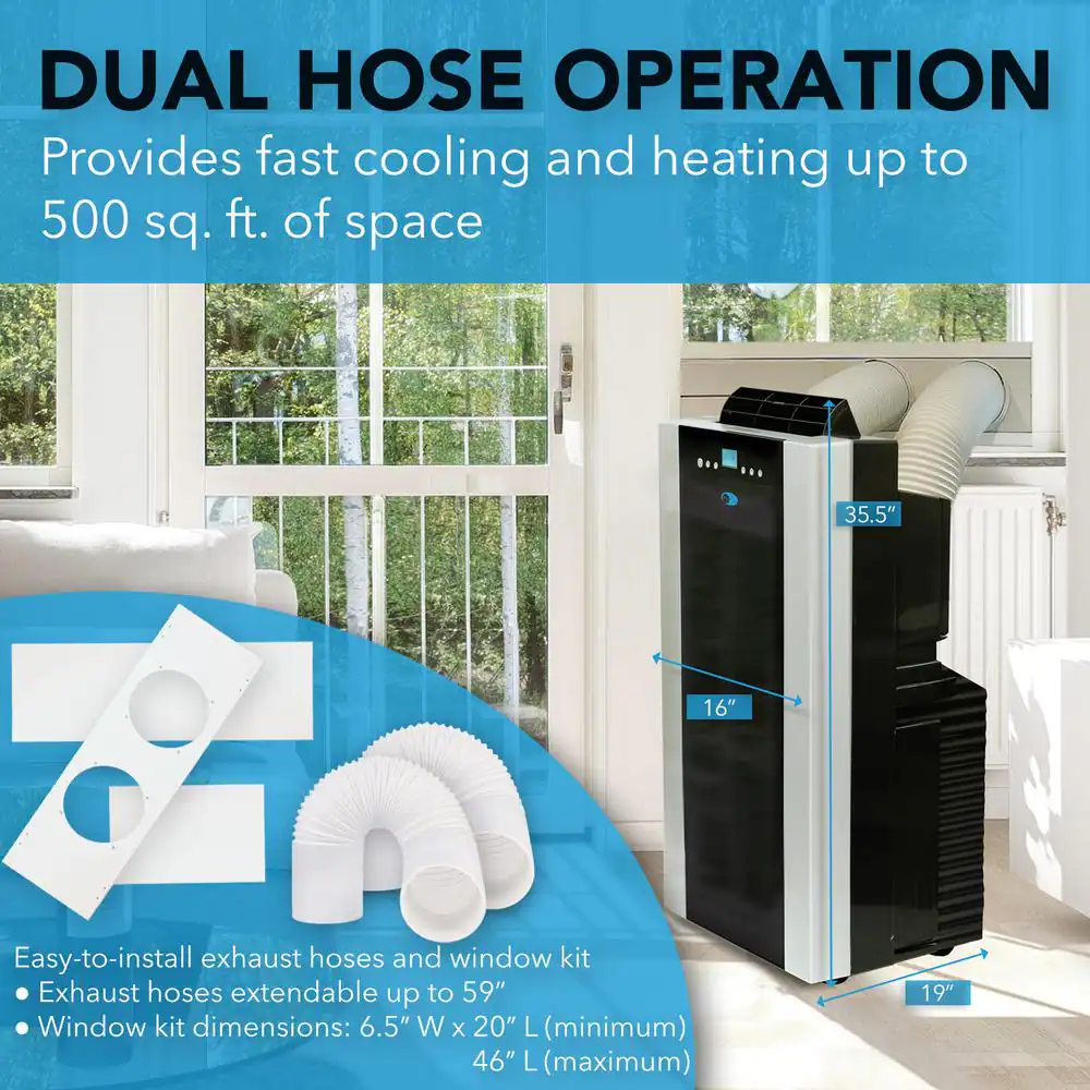 Whynter 14,000 BTU Portable Air Conditioner with Dehumidifier, Heat and Remote