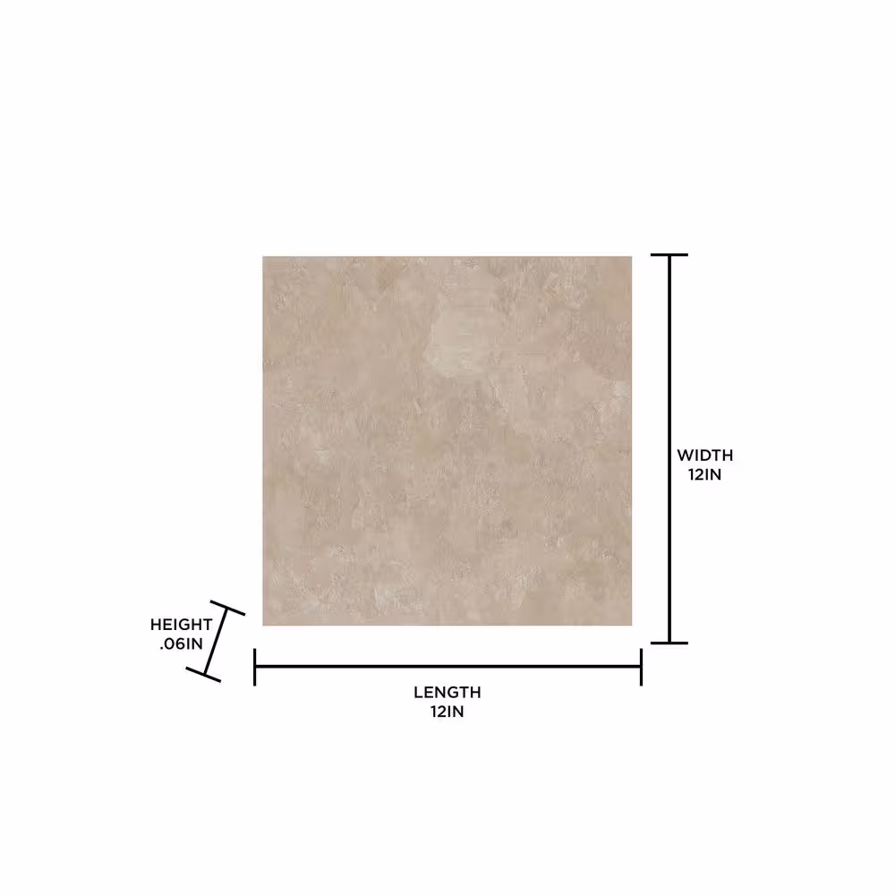 FloorPops Canyon 12 in. W x 12 in. L Brown Peel & Stick Vinyl Tile Flooring (20 sq. ft./case)