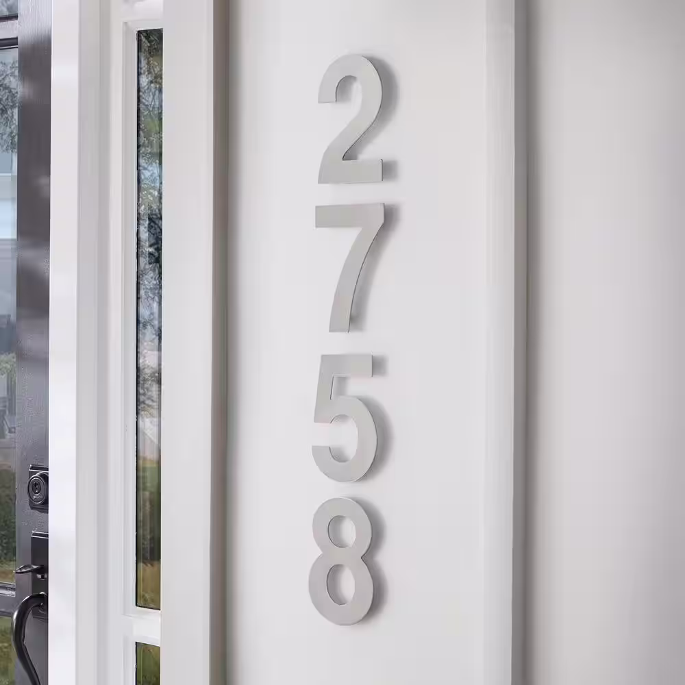 Everbilt 6 in. Silver Stainless Steel Floating House Number 7