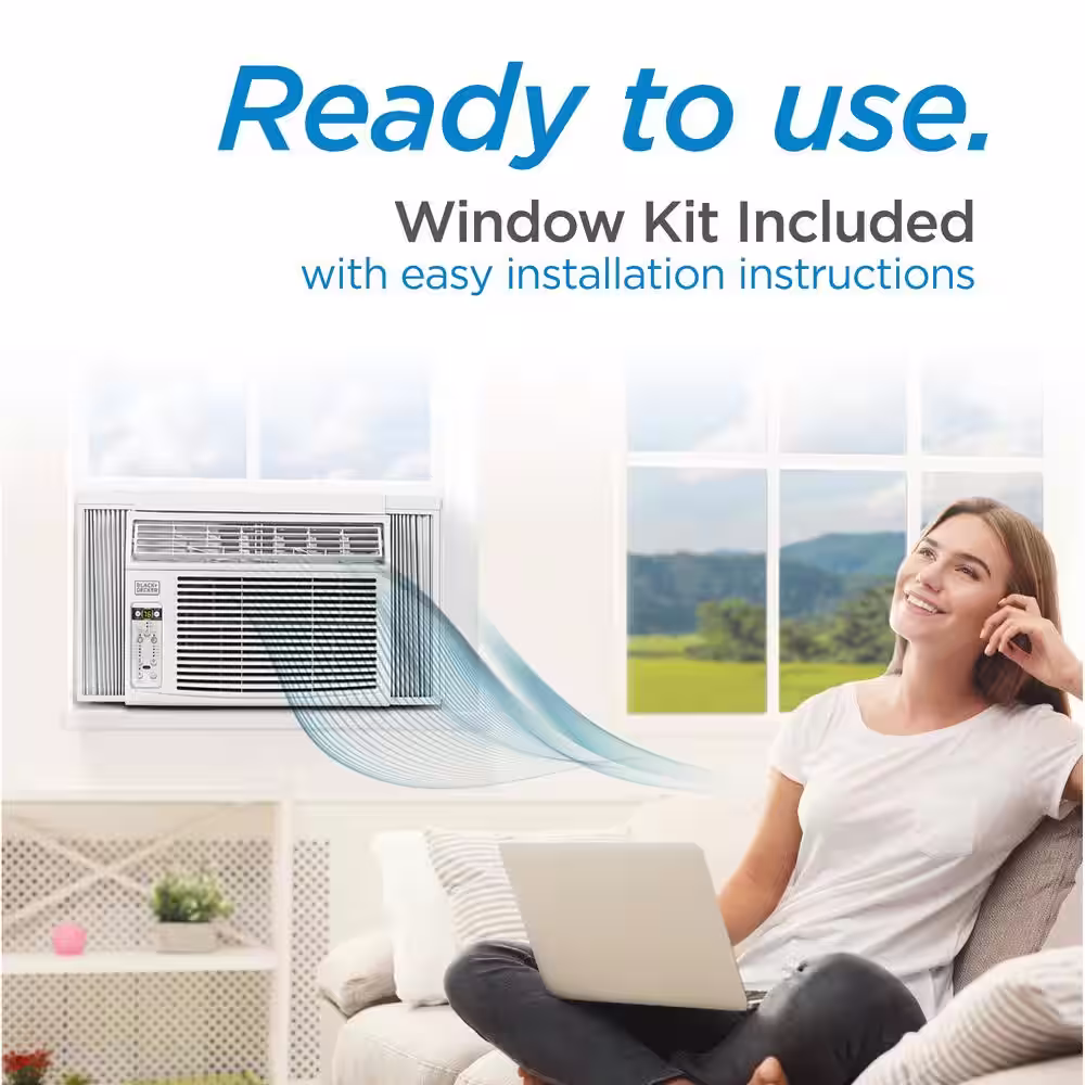 BLACK+DECKER 10,000 BTU Window Air Conditioner with Remote in White