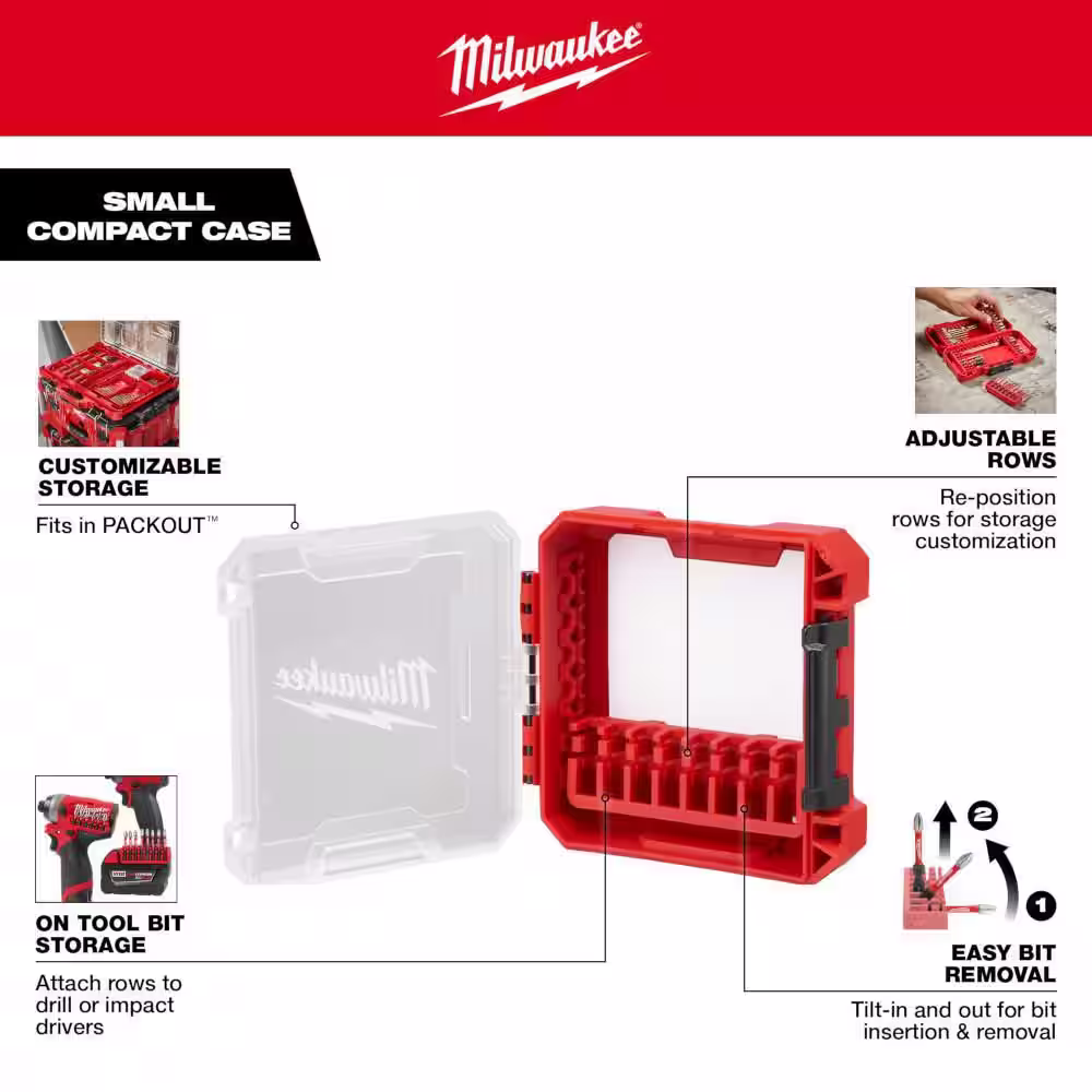 Milwaukee Customizable Small Compact Case for Impact Driver Accessories