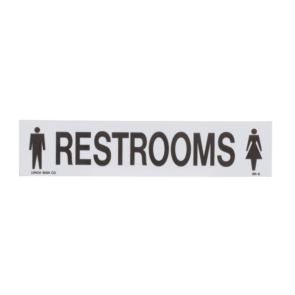 Lynch Sign 9 in. x 2 in. Restroom with Symbol Sign Printed on More Durable, Thicker, Longer Lasting Styrene Plastic
